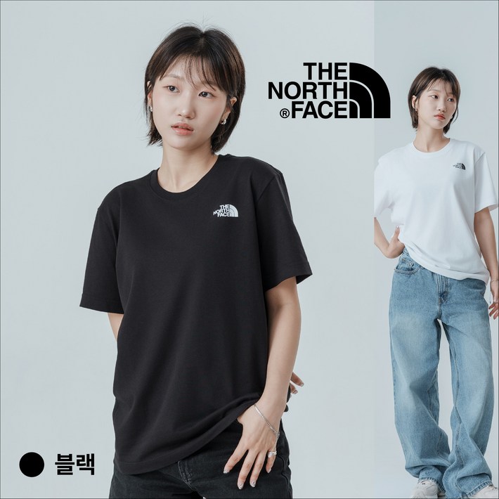 노스페이스 반팔티 화이트 라벨 남녀공용 코튼 COTTON 라운드 ROUND  바이탈루트 의류 주머니 증정