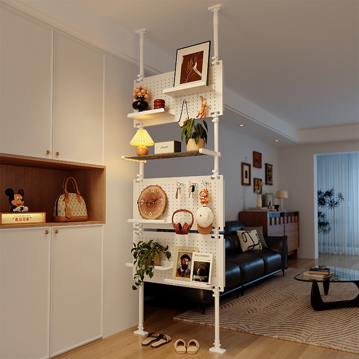 이동식칸막이 까사마루매직파티션 인테리어파티션 행거 소품걸이 벽걸이 벽후크 선반 수납선반 플라스틱 타공판 세트