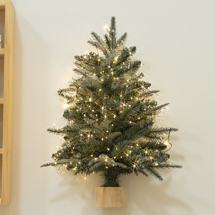 크리스마스트리 반쪽 벽트리 나무 무장식 고급 회색빛 가득찬트리 60cm 벽걸이 PE PVC 하프 소품 용품 데코