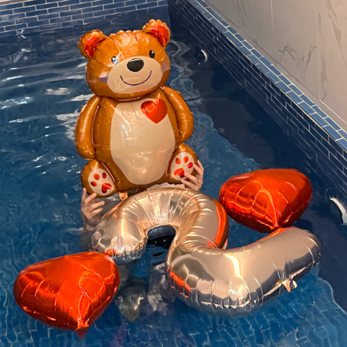 올인원 기념일 파티풍선 세트 곰돌이 하트 대형 숫자풍선