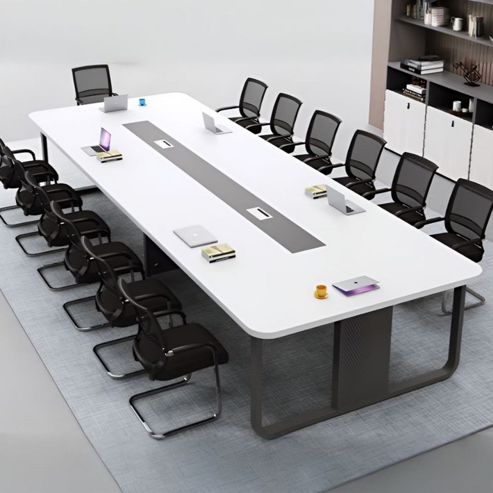 DESKFLOW 대형 회의 회의용 테이블 사무용 책상, 화이트