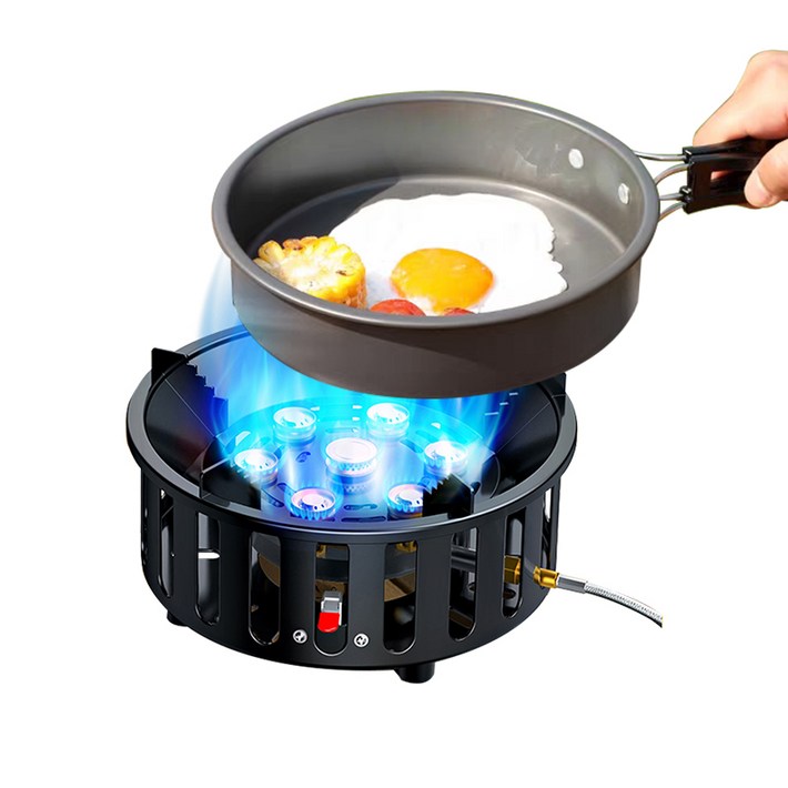 Kingfishe 캠핑버너 강염 스토브 버너 고화력 휴대용 미니 가스버너 7구 스토브 증정 수납가방