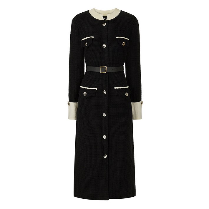 포커스 포커스 벨트SET  페미닌 라인 니트 원피스VF5F1OP3141