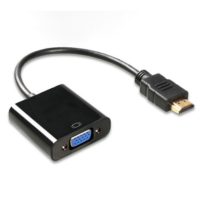 HDMI to VGA RGB 모니터 영상 컨버터 변환기 젠더 케이블 외장형 블랙, 1개, 단일상품