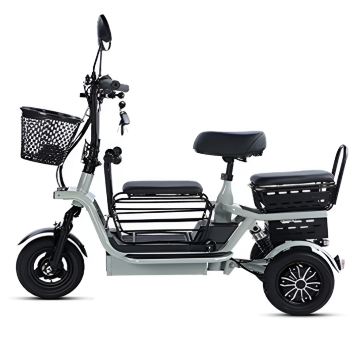 산타고 3인용 세발 전기 자전거 전동 스쿠터 삼륜 오토바이 노인 성인