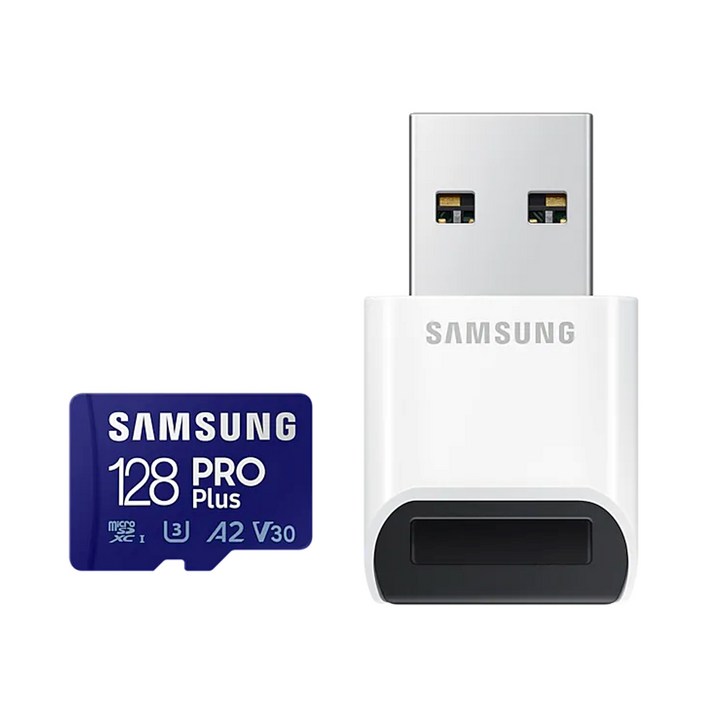 삼성전자 마이크로SD카드 PRO PLUS MBMD128SBWW 카드리더기 포함, 128GB, 1개 삼성전자 마이크로SD카드 PRO PLUS MBMD128SBWW 카드리더기 포함, 128GB, 1개