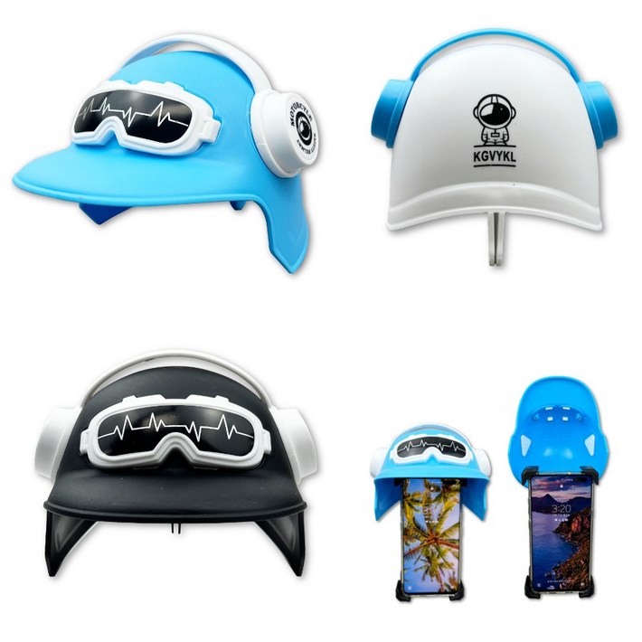 드림엑시트 오토바이 핸드폰 햇빛 가리개 빗물 차단 거치대용 미니 헬멧 배달대행 핸드폰 보호, 블랙, 1개, 단일상품