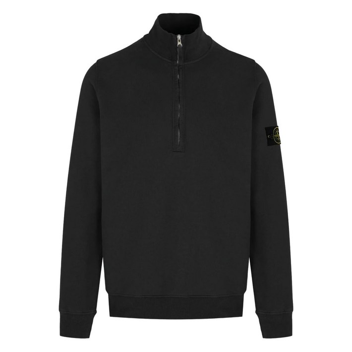 스톤 아일랜드 하프 지퍼 패치 스웨트셔츠