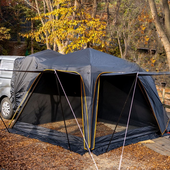 제드 오토듀얼팔레스EX 확장플라이 세트 차박 도킹텐트 투싼스타리아 도킹 블랙, 4, 블랙