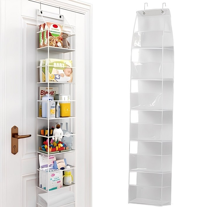 웨젼 다용도 문걸이 6단 포켓 수납함, 화이트, 1개
