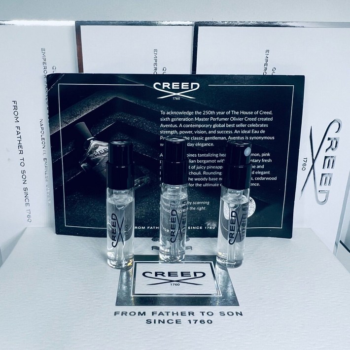 3 Creed Aventus Men Eau De Parfum Vial Spray 0.08 oz2.5 ml Each New On Card