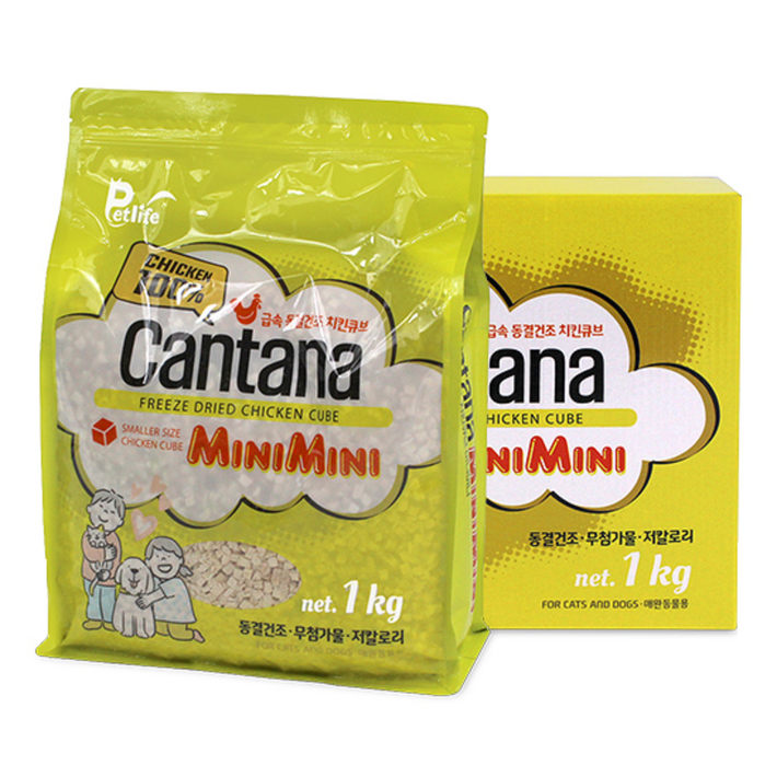 칸타나 동결건조 치킨 큐브 미니미니 1kg 고양이간식 미니타입, 1개, 1kg