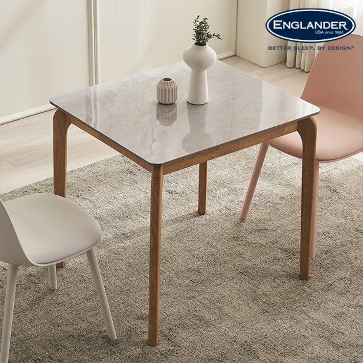 타볼라 푸르티 통세라믹 고무나무 원목 2인용 식탁의자 미포함