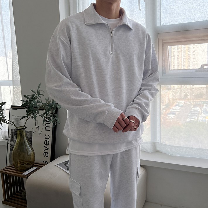얼로우올웨이 반집업 맨투맨 오버핏 트레이닝 간절기 집업 남여공용 얼로우올웨이 반집업 맨투맨 오버핏 트레이닝 간절기 집업 남여공용