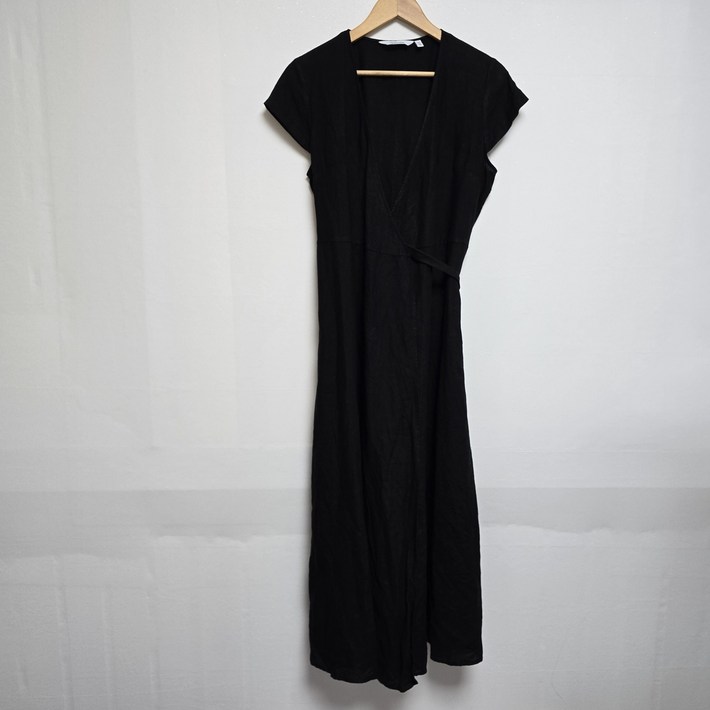 빈티지 앤아더스토리즈 린넨 랩 원피스 블랙XL