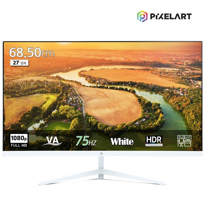 연말이벤트픽셀아트 PIXELART PA2730W 화이트 75Hz FHD VA 27형 모니터 무결점