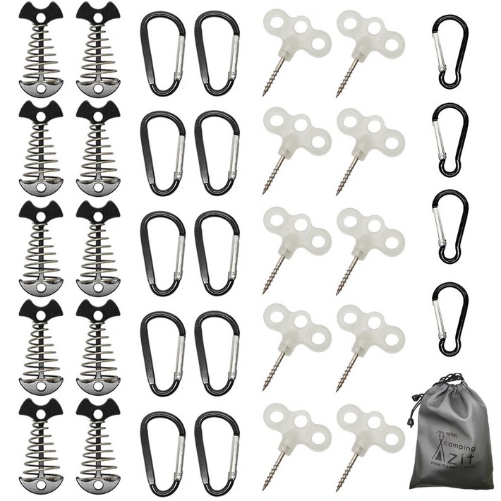 캠핑아지트 리빙쉘 텐트용 오징어 데크팩 35p 세트 블랙, 1개