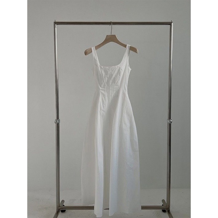 Kdragon여성 봄 여름 민소매 나시 원피스 롱 스커트