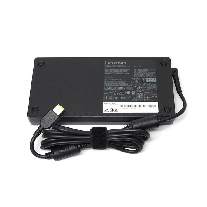 Lenovo 정품 20V 15A 300W 사각 슬림팁 어댑터 Legion 5 Pro 16ACH6 3080 3070 3060 전용 충전기, 1개