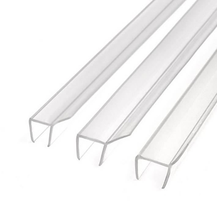 재단가능 135도 하부프로파일8,10,12mm용 2.4M 욕실 화장실 유리문 하부 부속 욕실부속 샤워부스부속 바람 물 막이 물받이 물튐방지 유리쫄대, 1개