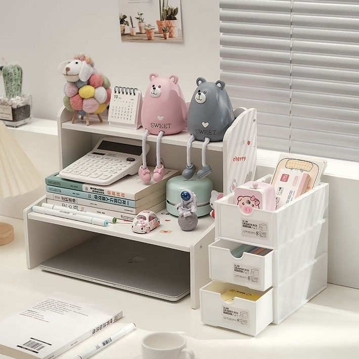 데스크 멀티 다용도 수납 선반 소품정리함수납대1개바구니3개
