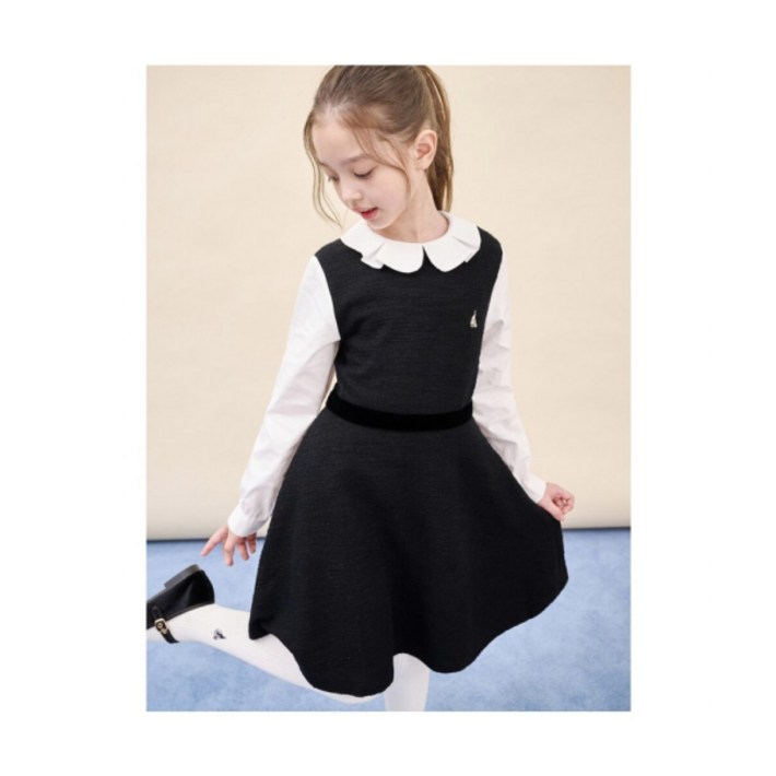 빈폴 키즈 빈폴 BEANPOLE KIDS 클래식 저지 트위드 베스트형 원피스 블랙 BI5971G915