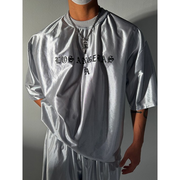 메탈 로스 샤틴 저지 반팔 2COLOR 빅사이즈 남자티 상의 오버핏 짐웨어 도프룸