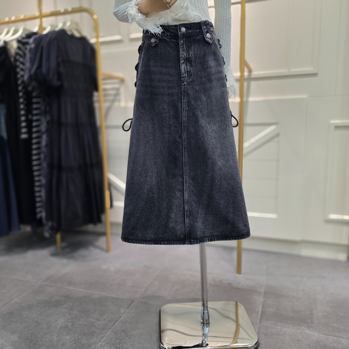 에고이스트 레이스업 롱 데님 스커트 ER3ODS51DECA