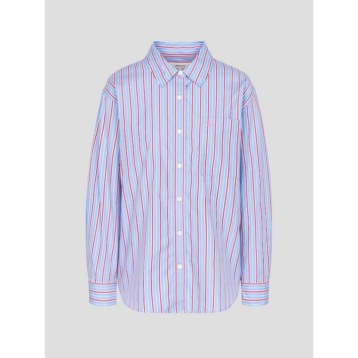 빈폴레이디스 멀티 스트라이프 오버핏 셔츠  스카이 블루 697625