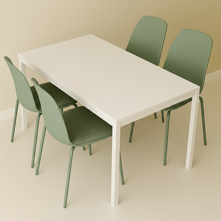 비셀리움 모던테이블 사각 식탁테이블 2인 다이닝 테이블 1인용 2인용 3인용 4인용 6인용 화이트 프레임 식탁 600 800 1000 1200 1400, 4인용, 화이트프레임화이트