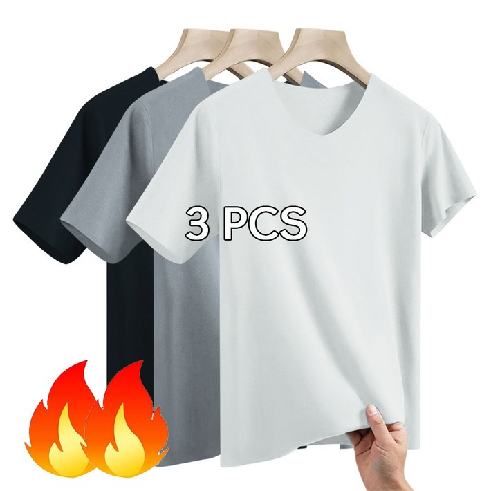 스포코지 겨울 남자 기모 히트텍 반팔 티 내의 런닝 티 셔츠 보온 심리스 내복