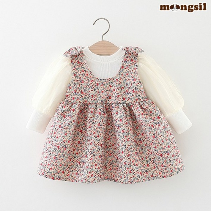 벌룬소매플라워 아동 원피스