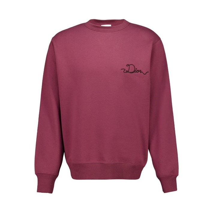 디올 자수 긴소매 스웨트셔츠