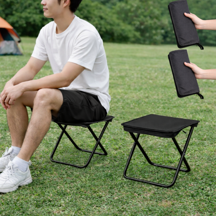 젠토 포켓쏙 1초폴딩 초경량 미니 캠핑 의자 파우치형