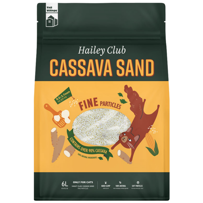 뽀시래기 헤일리클럽 고양이모래 응고형 천연 카사바 가는입자, 무향, 1개, 6L