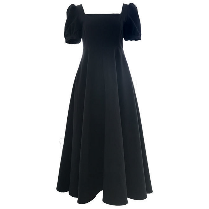 Haengbuk 뮤즈라 반팔롱원피스롱원피스햅번 블랙 원피스여성의류간편한세련된데일리