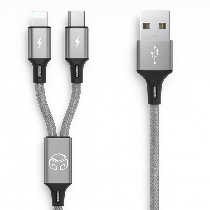 디지지 C타입 앤 8핀 2라인 스카이 제타 멀티 고속 충전 케이블