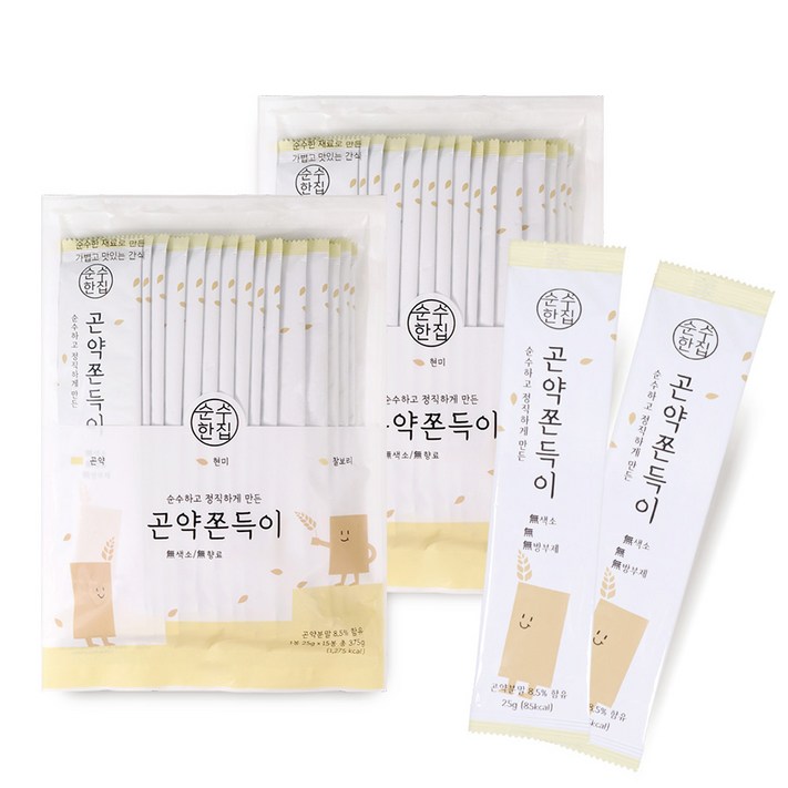 순수한집 곤약쫀드기, 375g, 2개