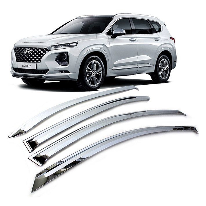 지엠지모터스 차량용 빗물받이 크롬 썬바이저 1세트, 크롬, 싼타페 TM 2018년 2월2023년 7월