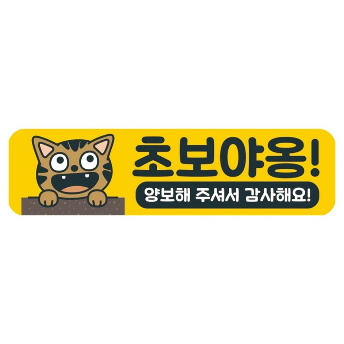 뭉키데코 고휘도 반사 칼라 탈부착 자석 차량스티커 280 x 75 mm RMC, 036 초보운전, 1개