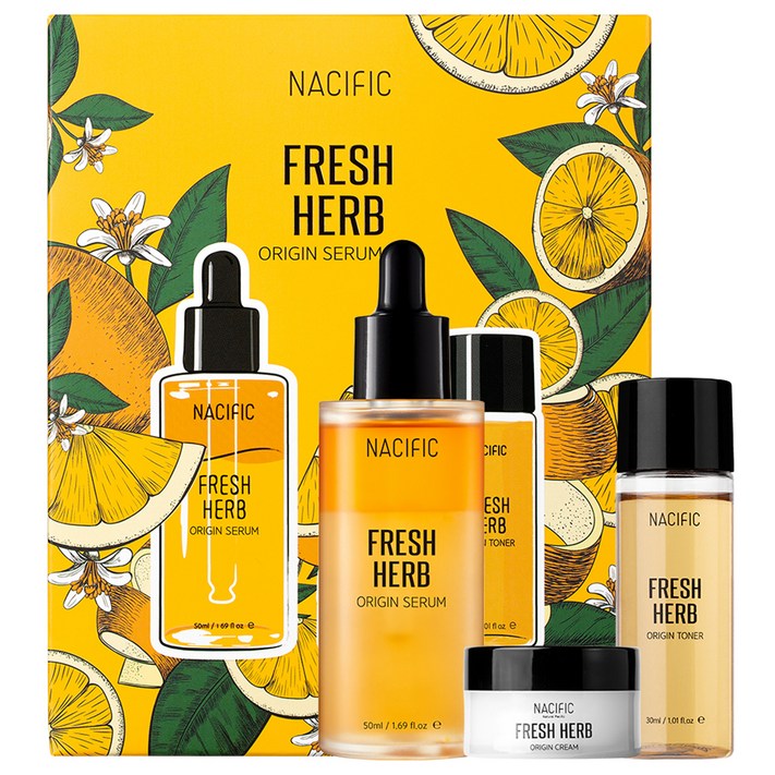 네시픽 프레쉬 허브 오리진 토너 30ml 세럼 50ml 크림 12ml 세트, 1세트