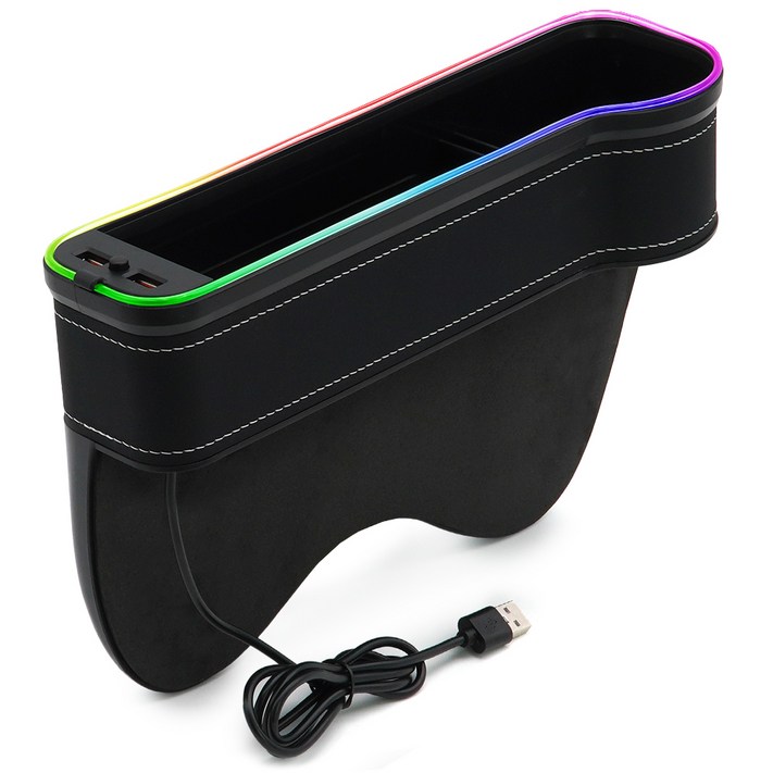 에이스피드 차량용 멀티 컵홀더 틈새 수납 QC3.0 USB 충전 보조석 사이드포켓, 1개, 블랙 에이스피드 차량용 멀티 컵홀더 틈새 수납 QC3.0 USB 충전 보조석 사이드포켓, 1개, 블랙