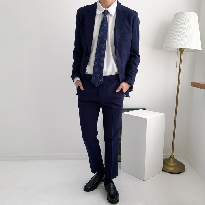 투디오션 남성용 슬림핏 스판정장 수트셋업
