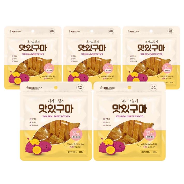 강아지 맛있구마 간식 넙적, 고구마, 200g, 5개 강아지 맛있구마 간식 넙적, 고구마, 200g, 5개
