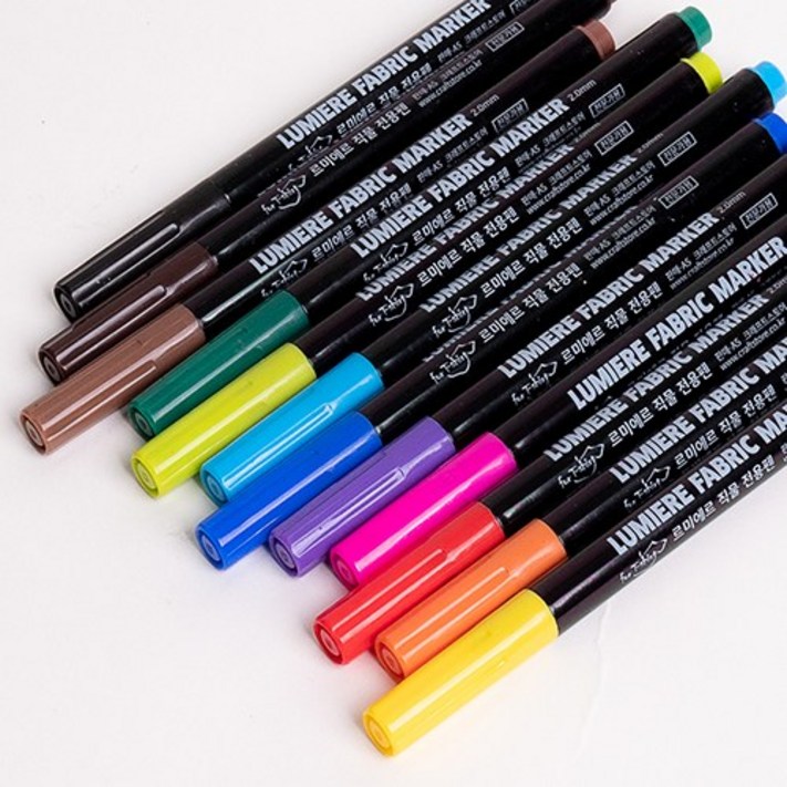 르미에르 직물전용펜 기본12색, 형광6색낱색,세트구성, 기본12색10할인적용