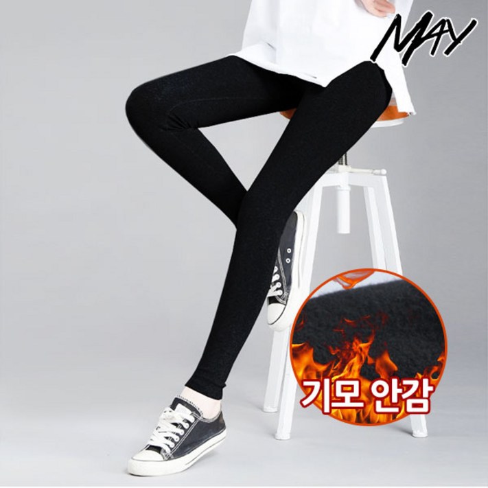 메이 여성용 타이즈  양모 밍크 기모 레깅스 SXL