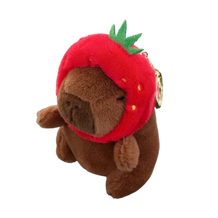 다다랜드 뚠빵한 키링, 12cm, 딸기모자쓴카피바라, 1개 다다랜드 뚠빵한 키링, 12cm, 딸기모자쓴카피바라, 1개
