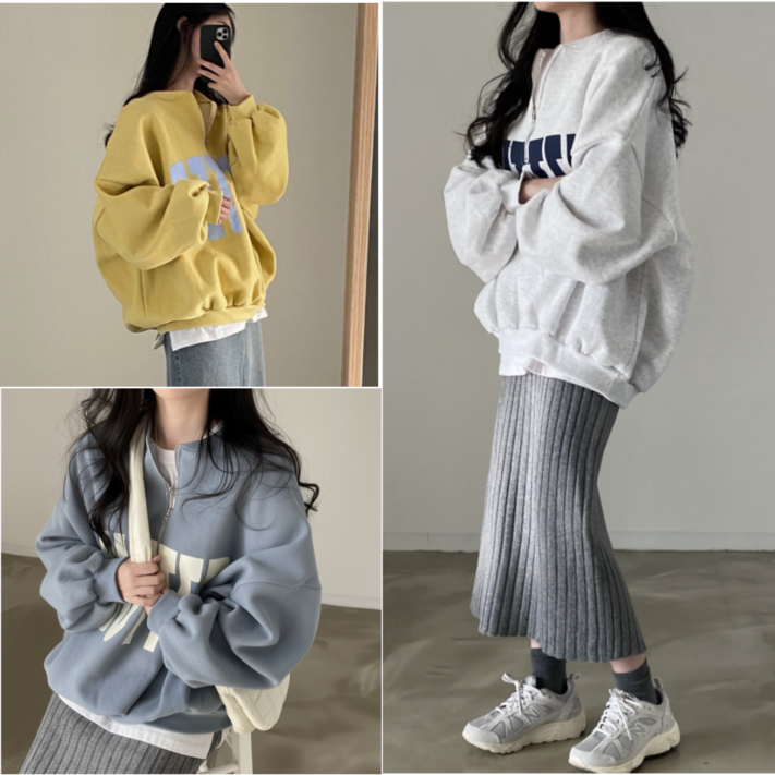 간절기 봄 가을 여성 맨투맨 티셔츠 레터링 루즈핏 캐주얼 긴팔티