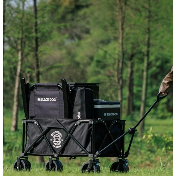 Blackdog 캠핑 카트 야외 캠핑 트롤리 웨건 스톨 테이블 접이식 캠핑카트 다용도 폴딩 광폭타이어