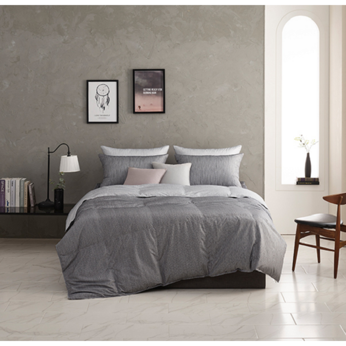 알레르망 데런2 4계절 구스 차렵 D Q 퀸사이즈 이불그레이 리버서블 침구세트 겨울이불 세사 겸용